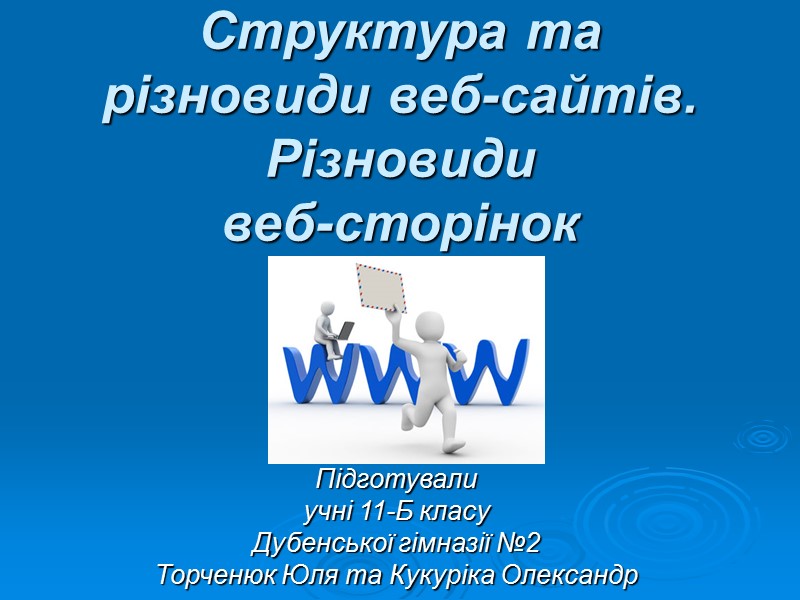 Структура та різновиди веб-сайтів. Різновиди  веб-сторінок Підготували  учні 11-Б класу Дубенської гімназії